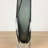 Vase Sommerso smoked glass soliflore, Murano