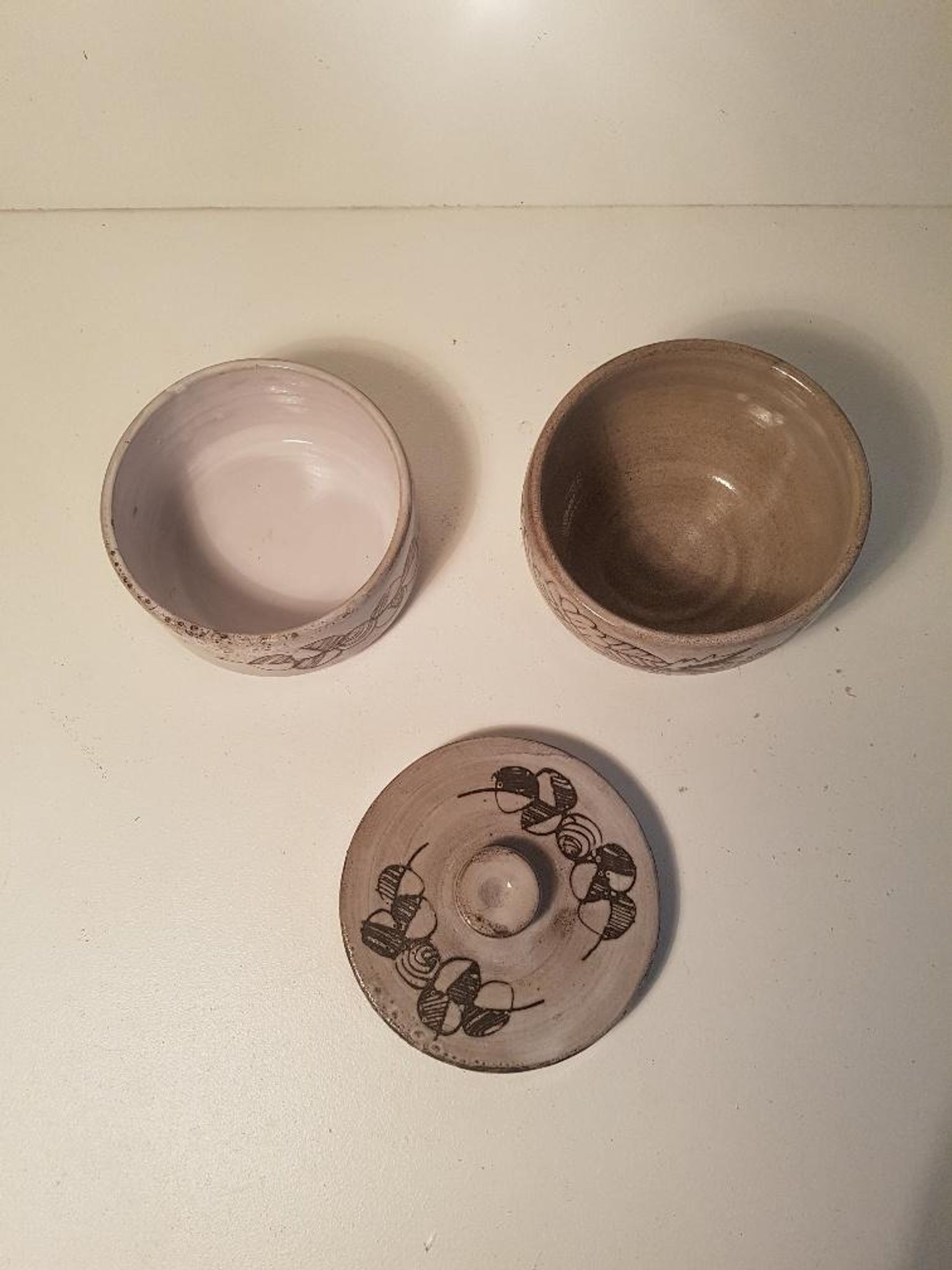Ceramic bowl and sugar bowl La Tournerie Bons Haute-Savoie