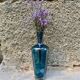 Vintage engraved blue vase