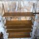 Ancienne etagère murale modulable tomado métal noir + bois clair vintage