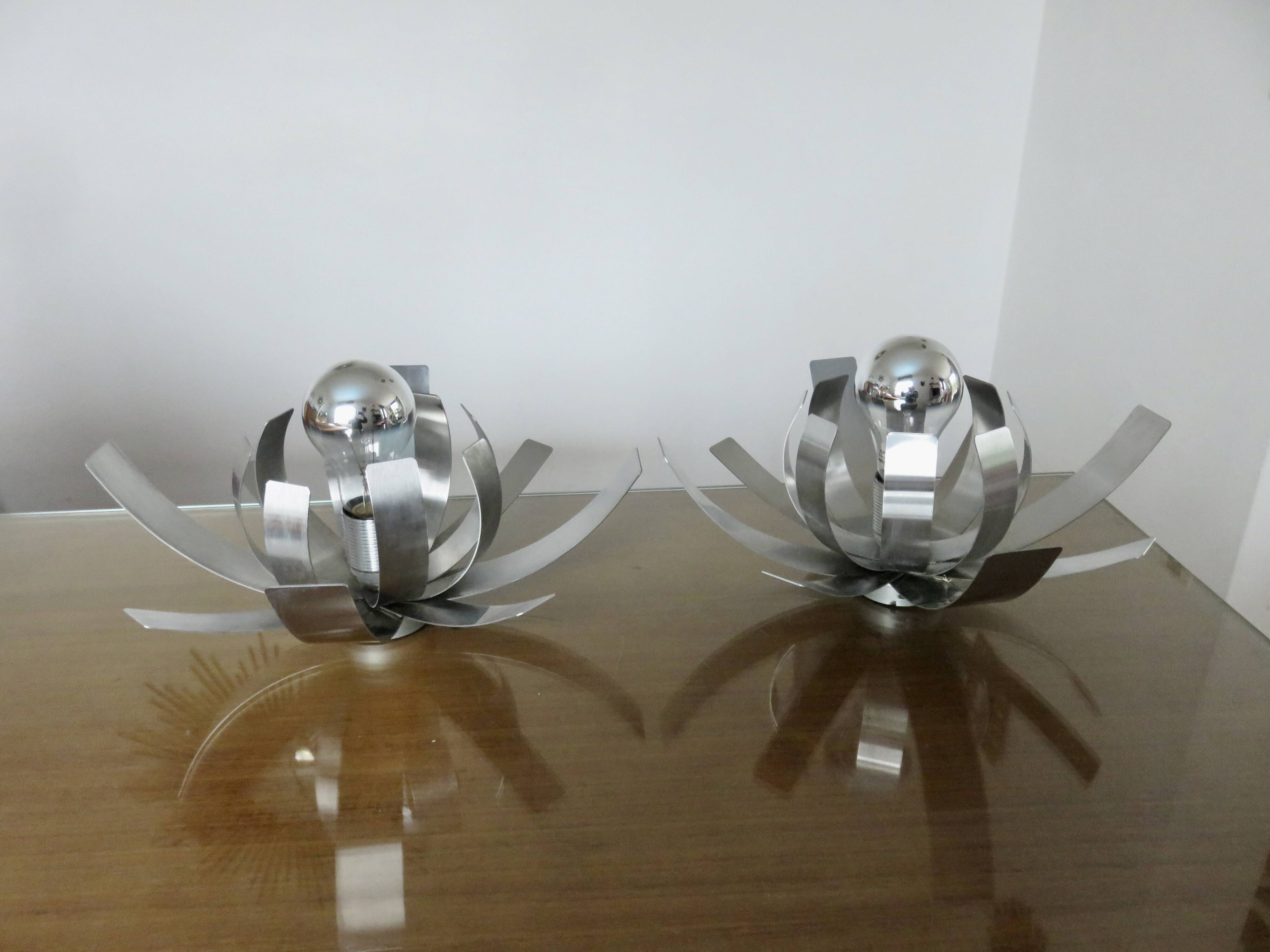 Pair of flower sconces by Jocelyne Trocmé for OXAR 1970