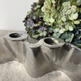 Brushed aluminum candle holder