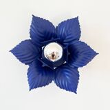 Pair of vintage Masca blue metal flower wall lights