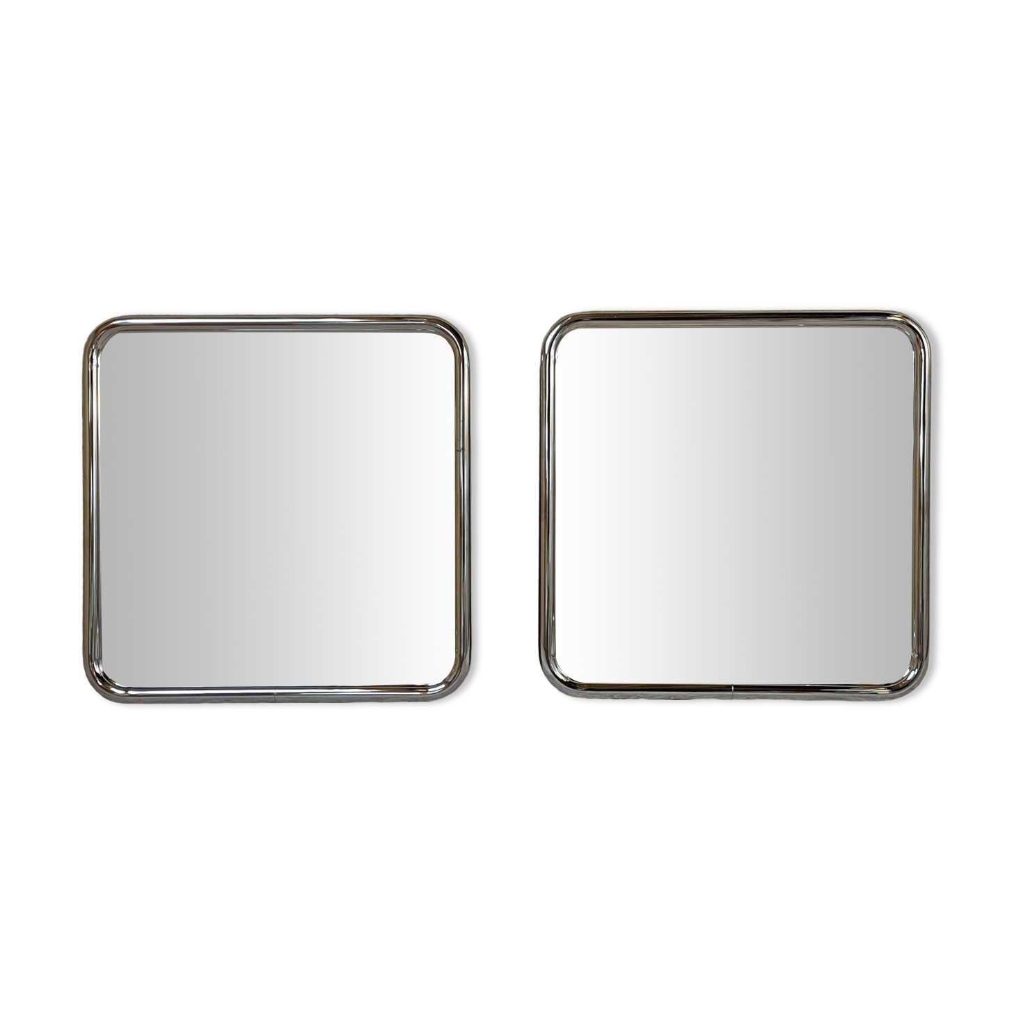 Pair of chrome tube mirrors