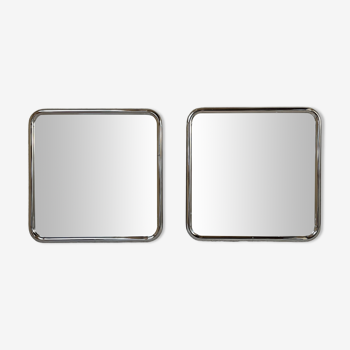 Pair of chrome tube mirrors