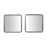 Paire de miroirs en tube chromé