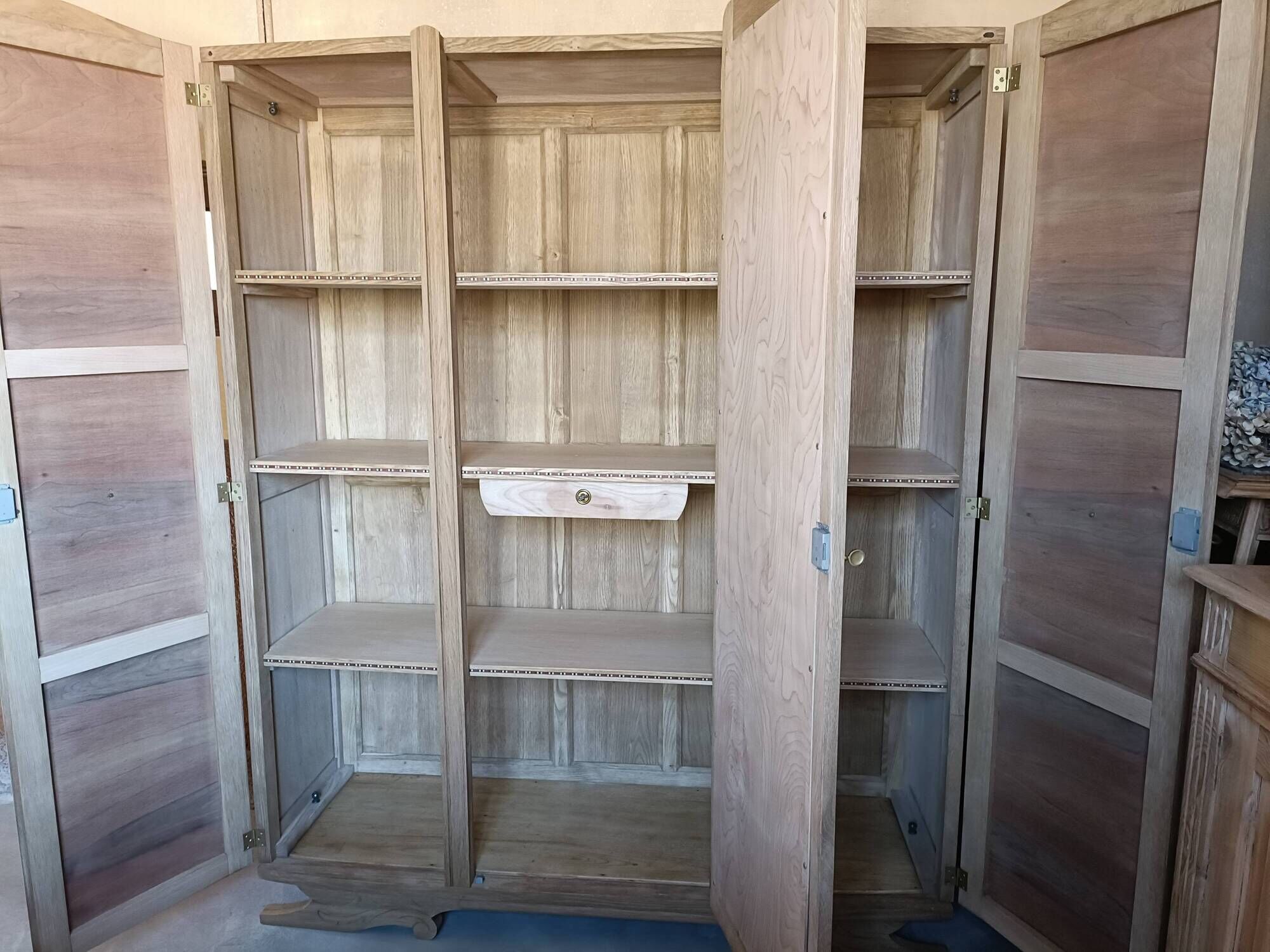 Renovated Art Deco oak wardrobe
