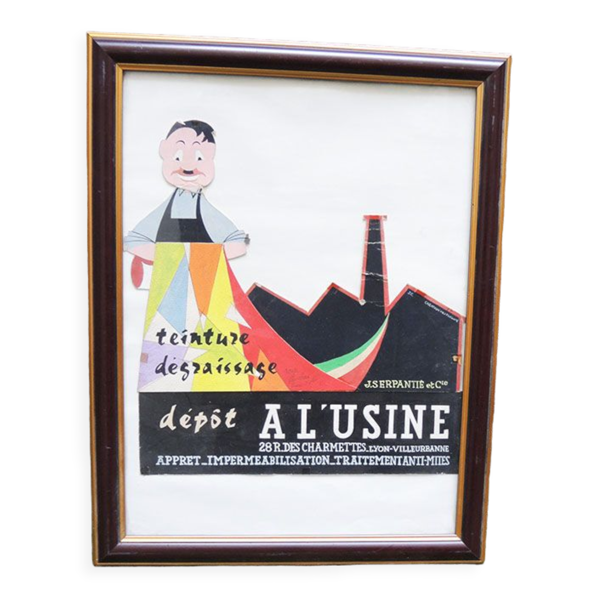 Old framed poster J Serpantie & Cie