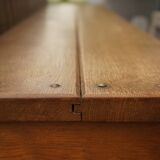 Dutch Traditionalist oak bench, Delft School. 1920s