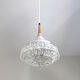 Suspension abat jour en verre épais épais et dôme en aluminium vintage