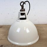 Vintage Industrial Beige Painted Pendant Lamp