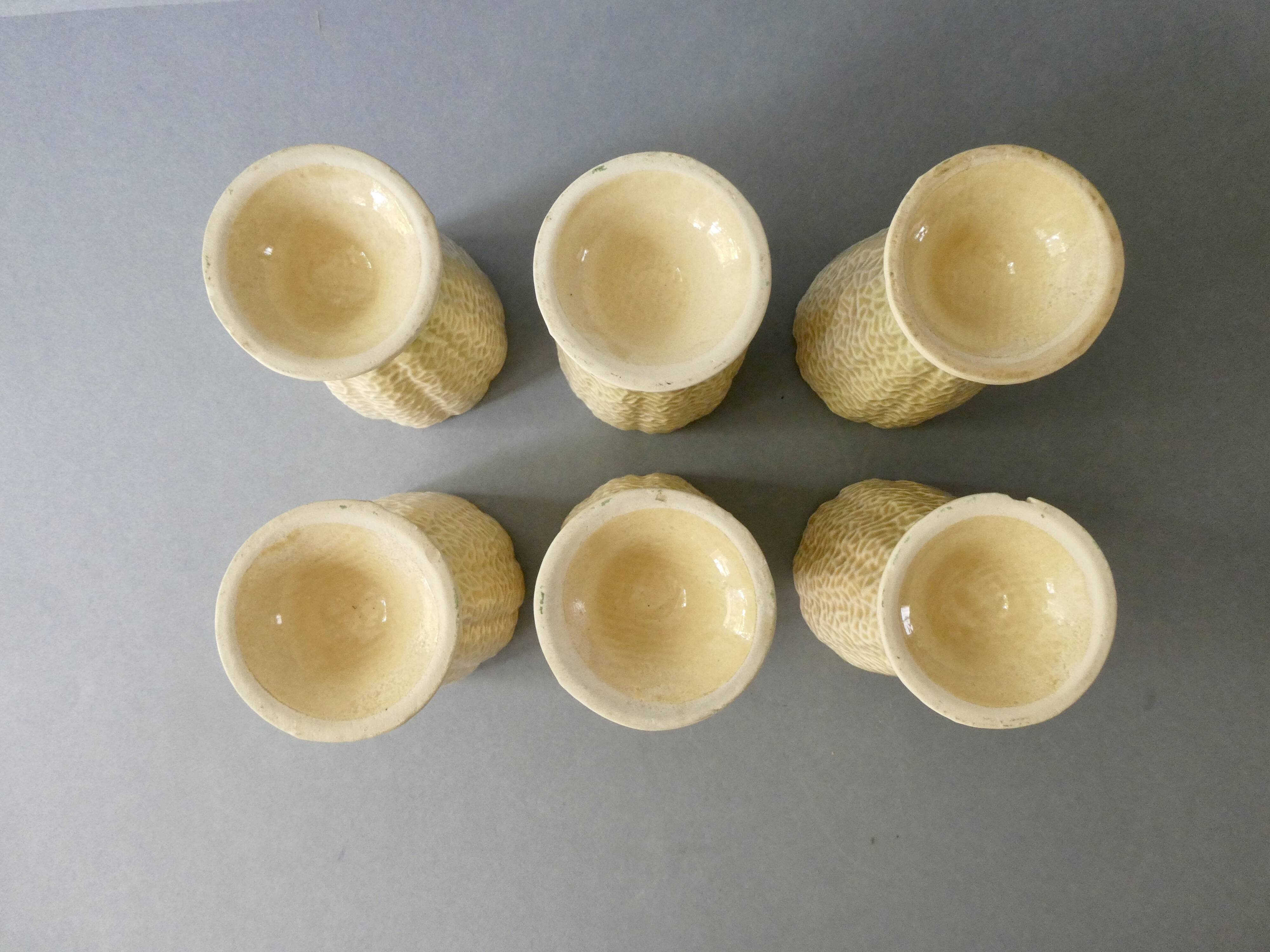 6 mazagrans in barbotine, melon, 70s