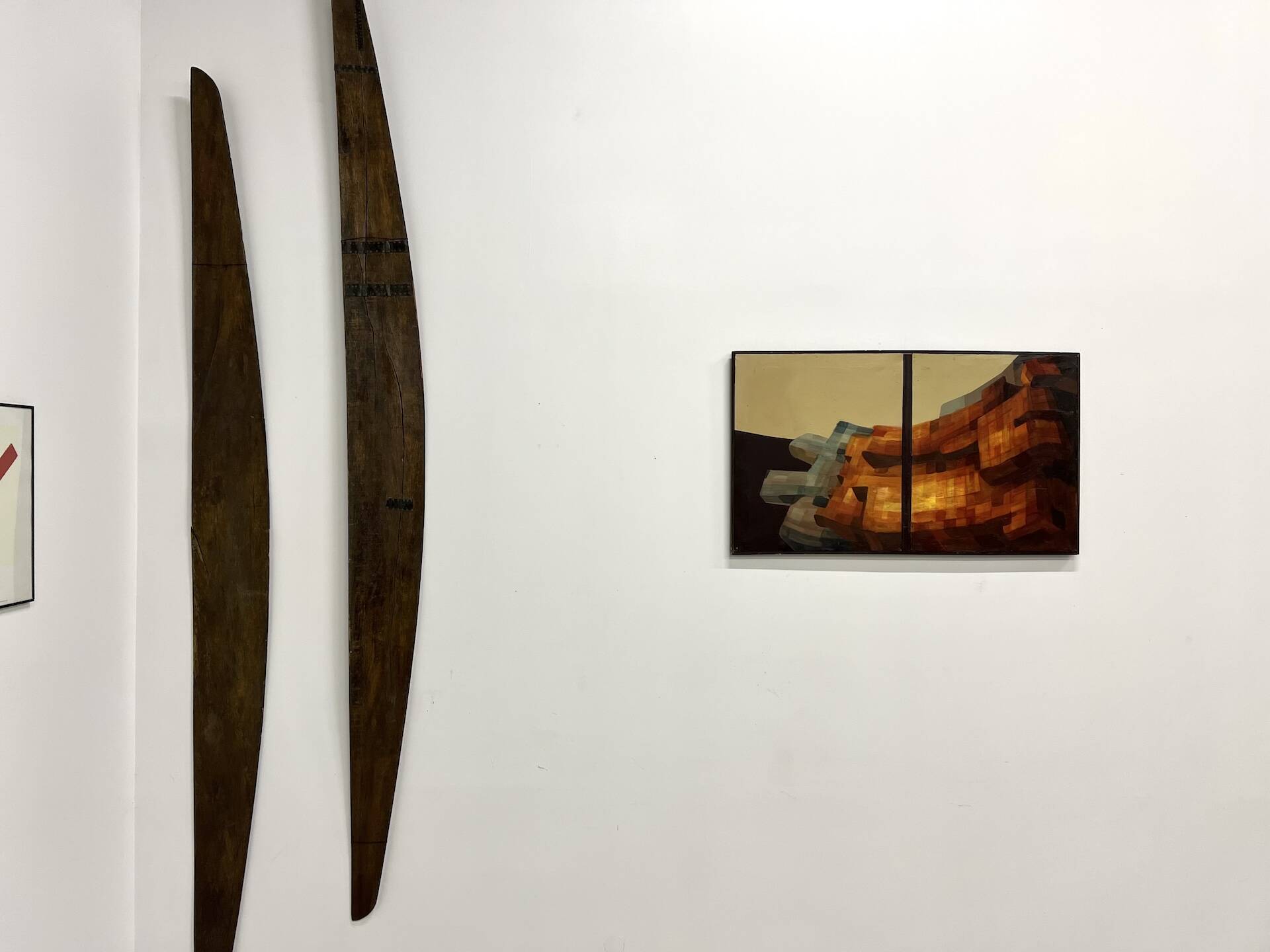 Modernist diptych, oil on canvas