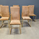 Vintage brass and alcantara dining chairs by Belgochrom, 1970s