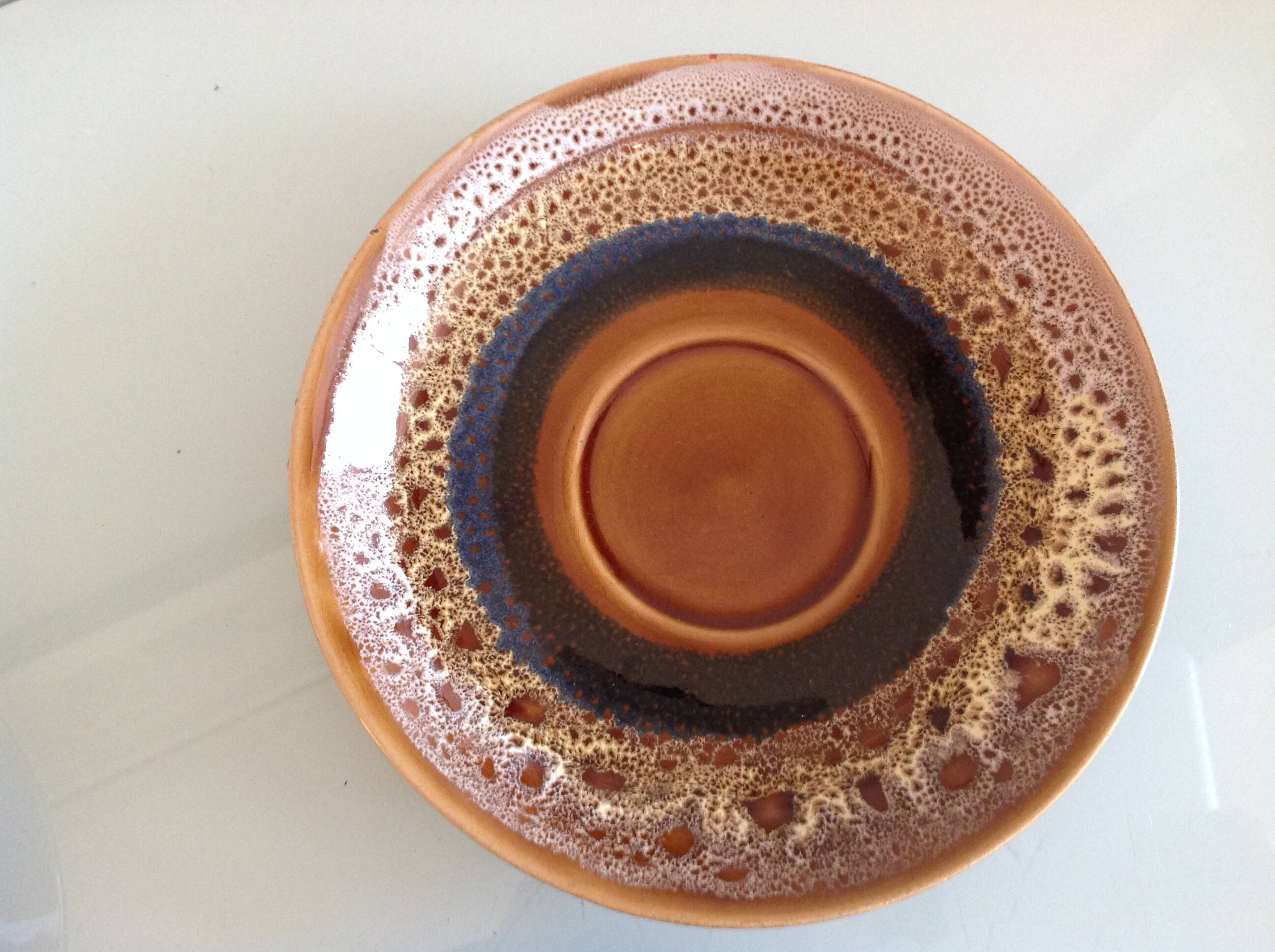 Hawaiian decor coffee service from the Sarreguemines faience factories / vintage 60s-70s