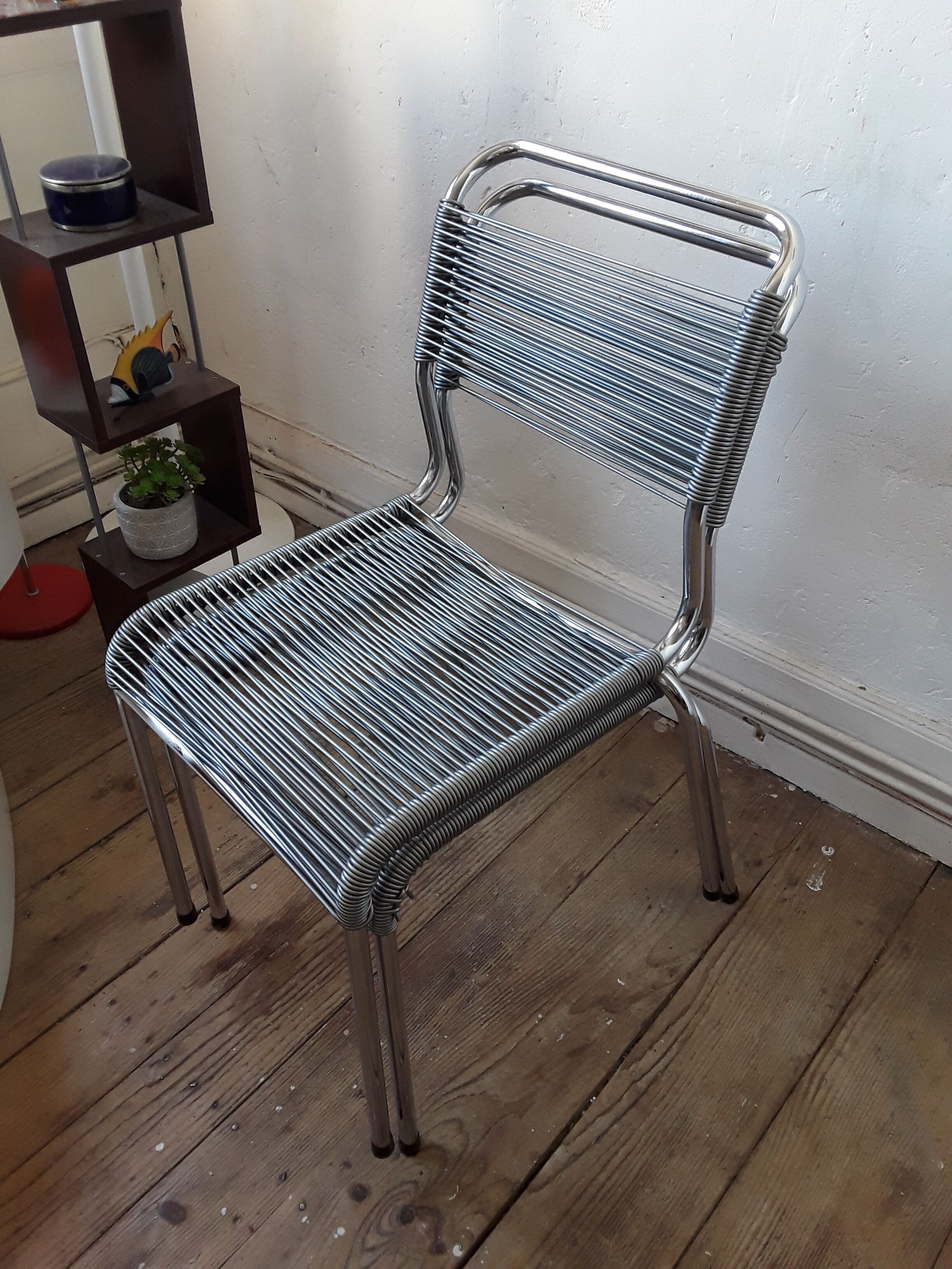 Chaises scoubidou vintages