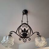 Très grand lustre art déco, luminaire ancien
