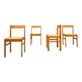 Ash and Cane Chairs, 1950, Set of 4