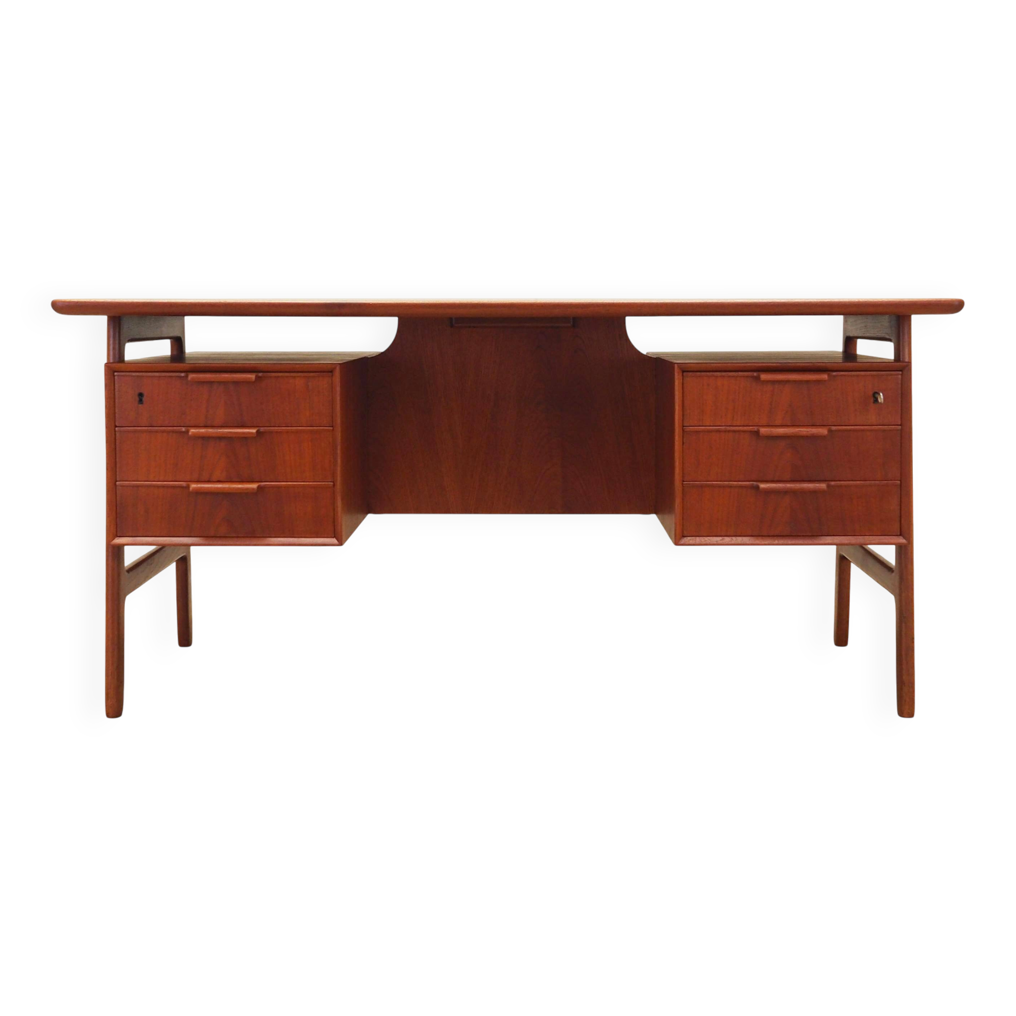 Teak desk, Danish design, 1970s, manufacture: Omann Jun
