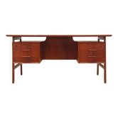 Teak desk, Danish design, 1970s, manufacture: Omann Jun