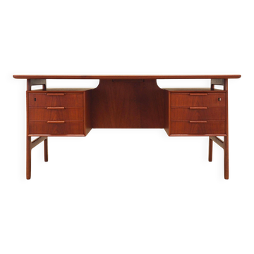 Teak desk, Danish design, 1970s, manufacture: Omann Jun