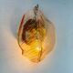 Applique murale en verre de Murano rose "Feuille" italienne, années 1970
