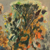 Colorful art déco flower bouquet, 53 x 68 cm