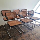 Set of 6 'Cesca' Chairs with armrests by Marcel Breuer produced by KnollStudio
