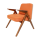Fauteuil scandinave papaye orange laine 1960