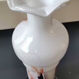 Dalian Glass Co Ltd. Snowflake vase. Smoked swirl decoration. Height 25.5