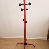 Black and red freestanding coat rack Italy 1980 Italian design style spa