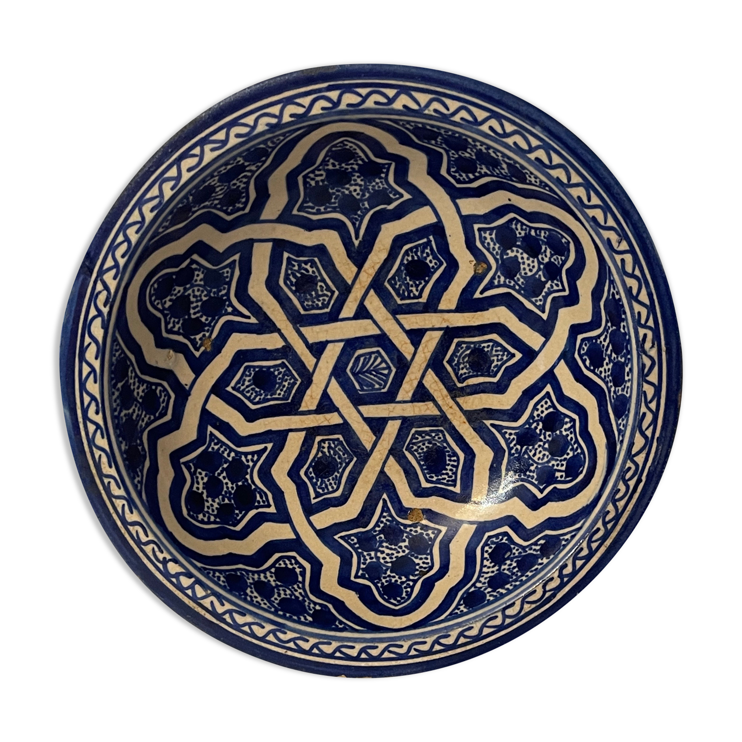 Morocco Fez XXth Cup signed by Master Serghini cracked 8 cm