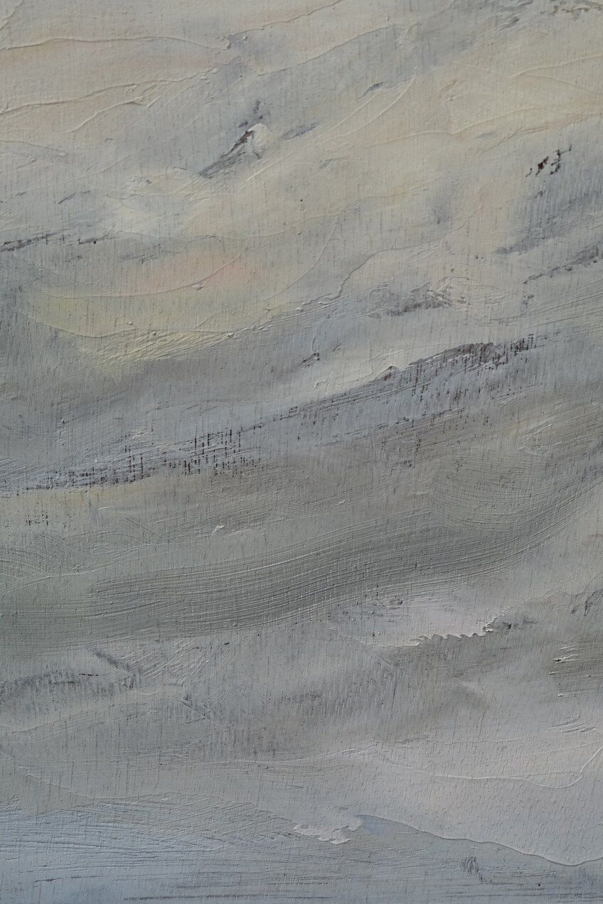 Scandinavian modern painting, 1929, Oil on board.