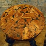 Brutalist tripod stool made from vine stock
