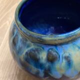 Blue ceramic round pot