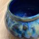 Pot rond céramique bleu