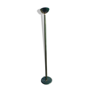 lampadaire halogène en métal et laiton vert, style art déco avec variateur