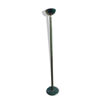 Lampadaire halogène en métal et laiton vert, style art déco avec variateur