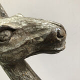 Wooden giraffe sculpture