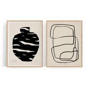 Pair of giclee prints. Abstract wall art set of two, 50x70