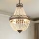Lustre corbeille en cristal et bronze de style Empire