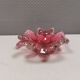 Stylish Murano glass bowl/ashtray in pink, shaped like a four-leaf clover.