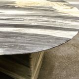 Large vintage unique marble table with zig zag base, France, 1980s