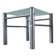 Side table / Vintage end table in frosted glass and metal – An