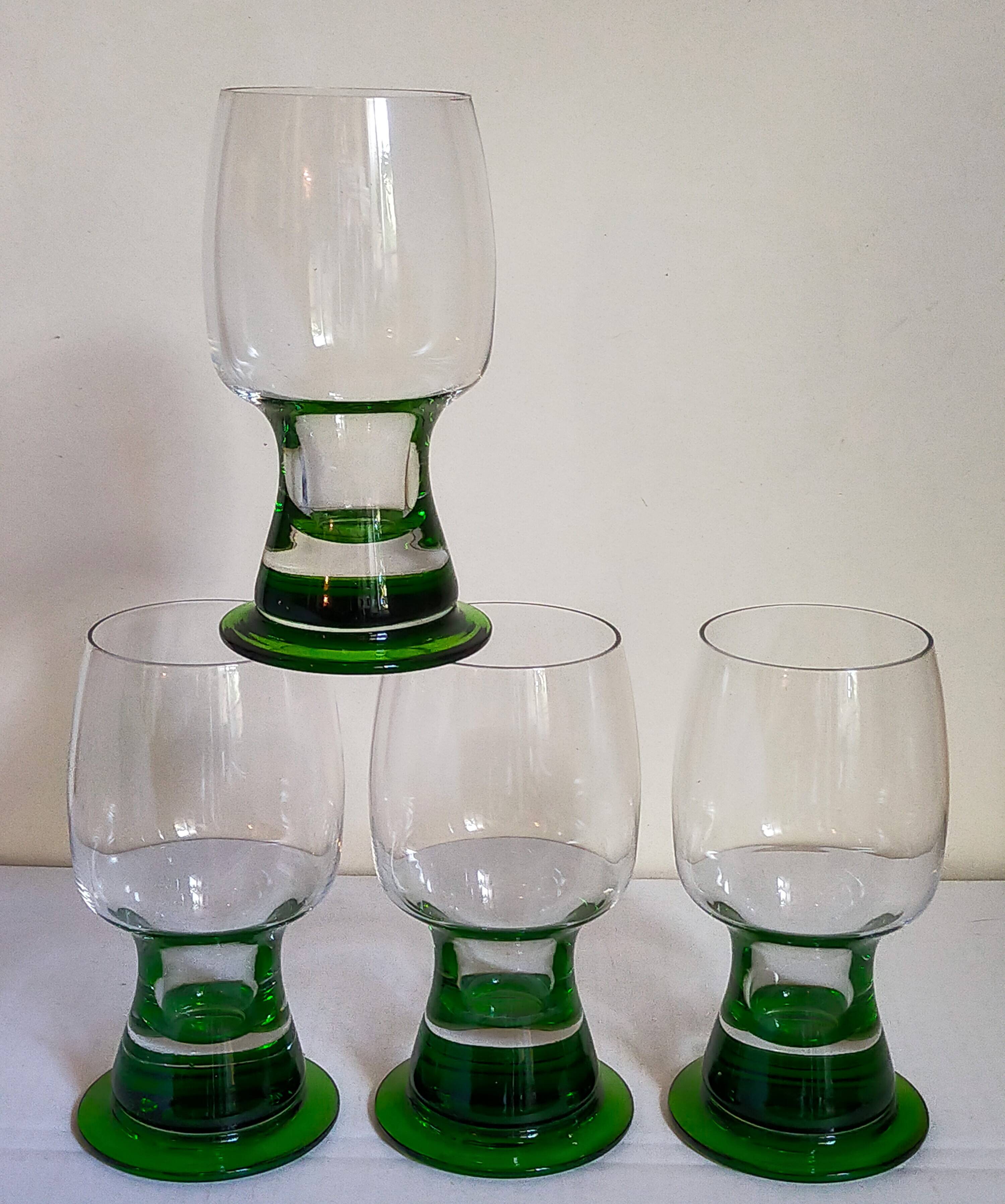 Four vintage XXL crystal glasses