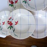 6 assiettes creuses vintage de Niderviller modèle Saumur 220512