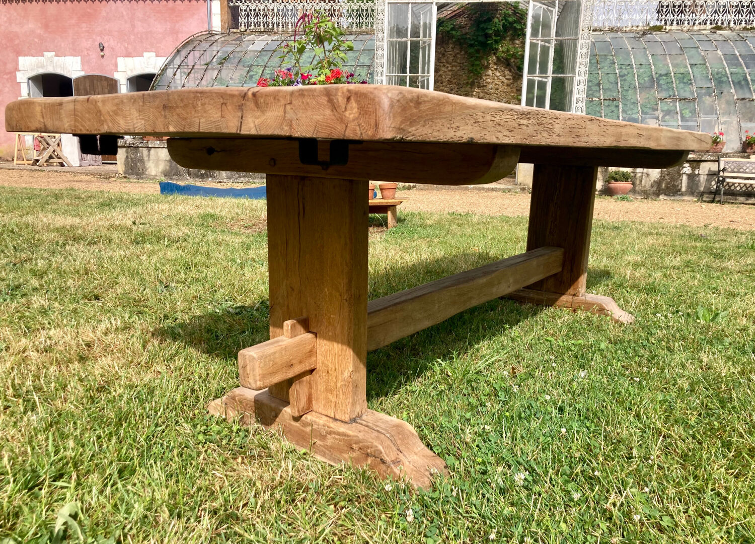 Solid oak monastery table