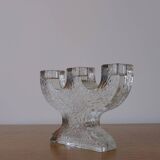 Pukeberg crystal glass candle holder "Tree" | Sweden | 1970s