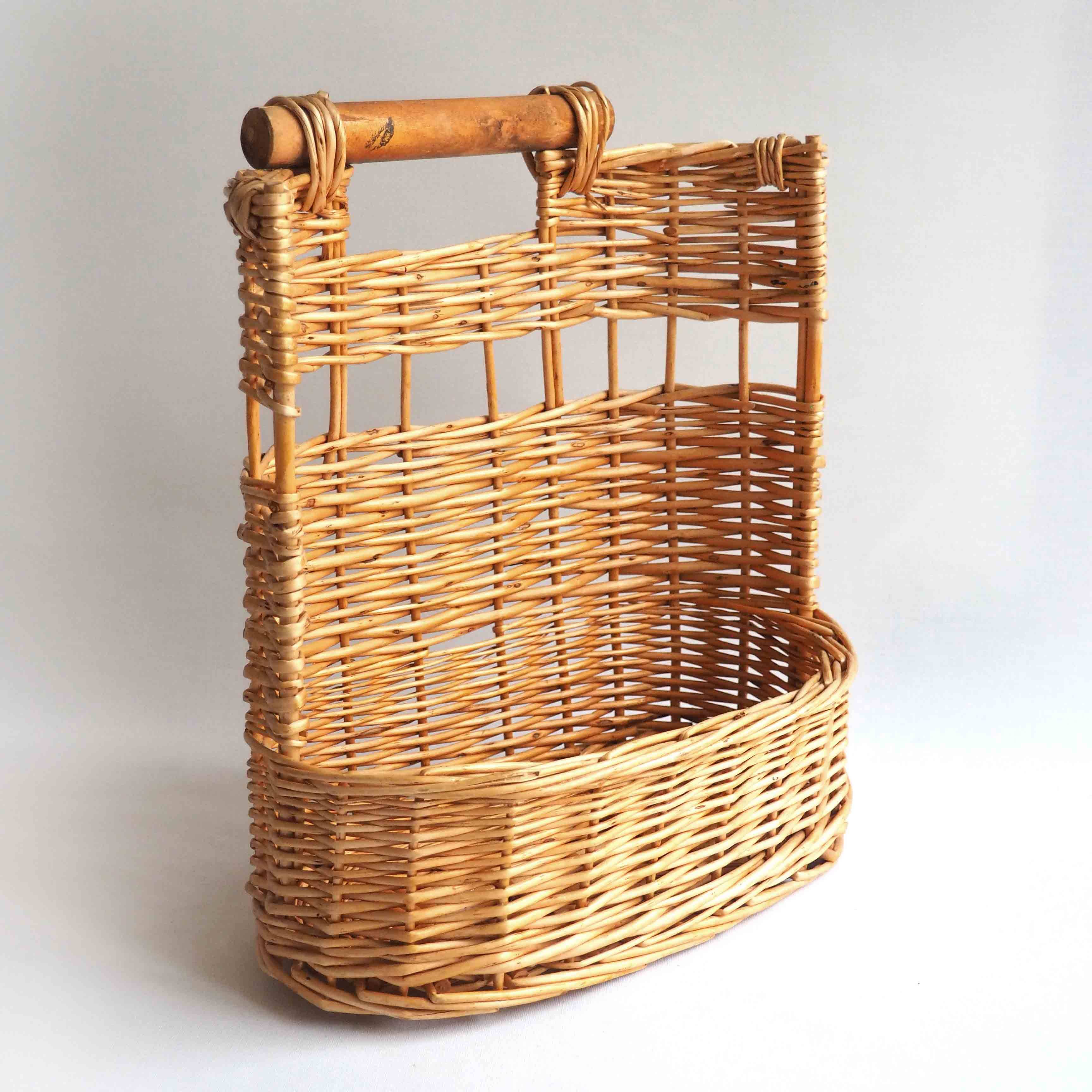 Hanging rattan shelf basket
