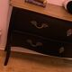 Curved chest of drawers in black wood and oak – Louis XV style revisited